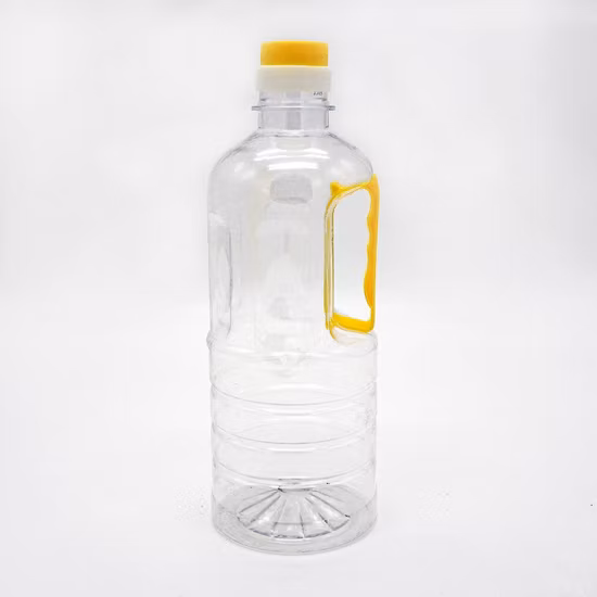 Round Transparent Olive Oil Bottle Cooking Oil Plastic Empty Bottle with Handle